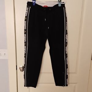GUESS Black Joggers with Logo Stripes